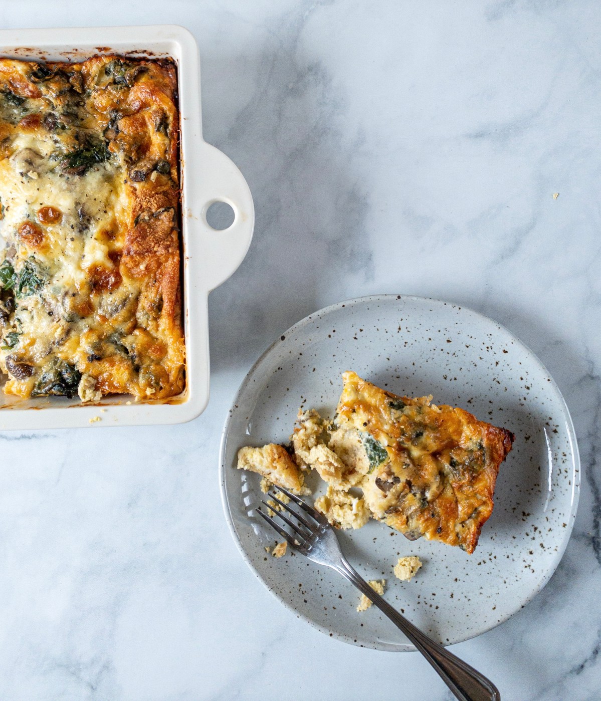 Rosemary, Spinach, and Mushroom Strata